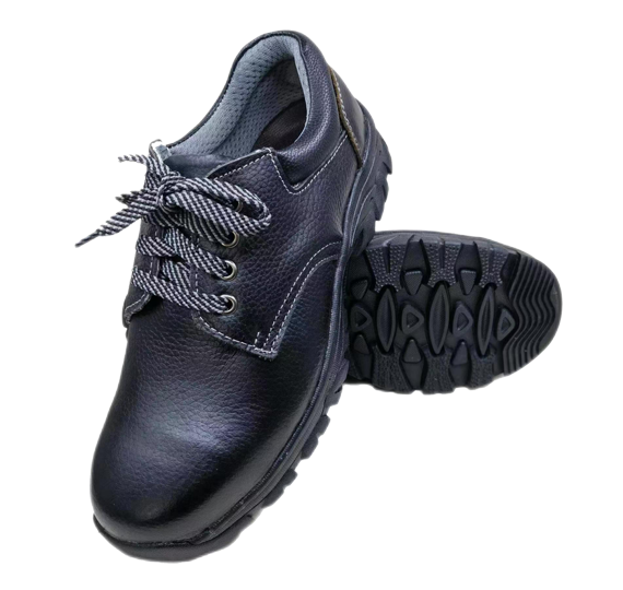 Black leather anti-squashy shoes